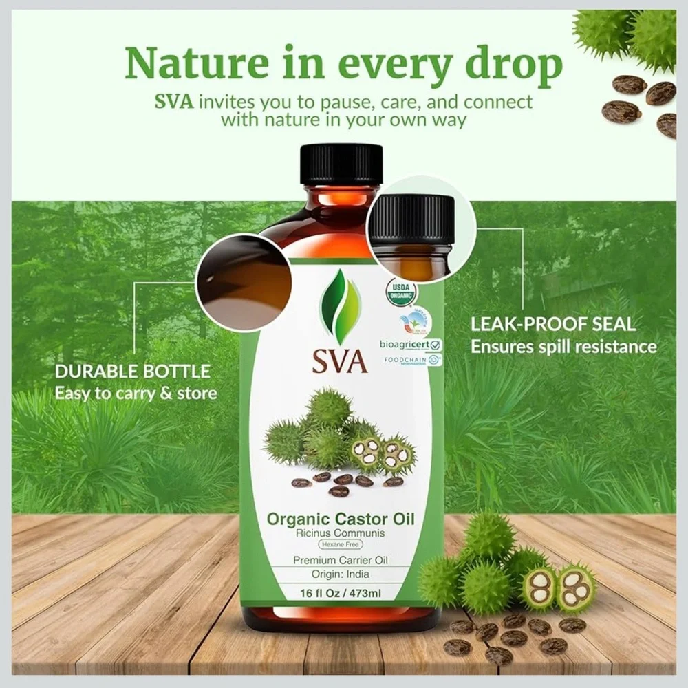 SVA Organic Castor Oil 16 fl oz | Brand NEW Never Opened